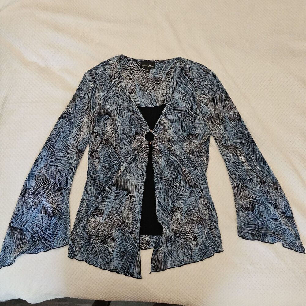 Brittany Black XL Flared Sleeve Asymmetric Boho Witchy Top